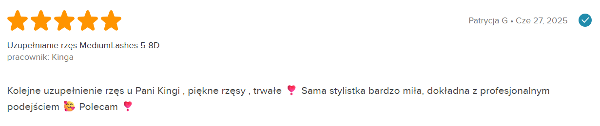 opinia przedłużania rzęs